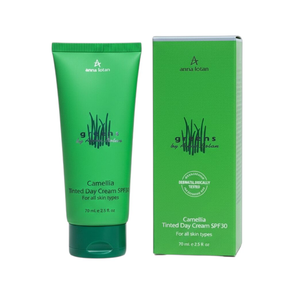 2025/11/1000693043.jpg אנה לוטן קמליה קרם יום לחותי 70 מ"ל - Anna Lotan GREENS SPF30 – תמונה 1