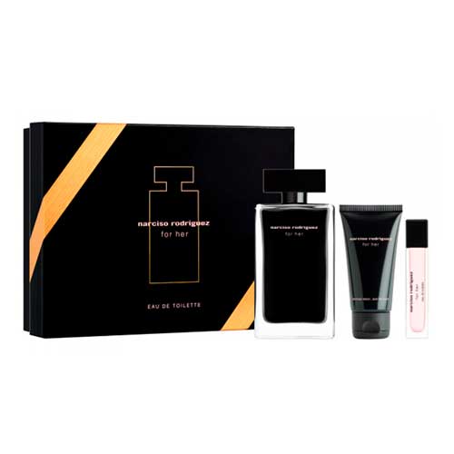 10842-4.jpg סט נרסיסו 100+10+ קרם גוף 50 מ"ל א.ד.ט Narciso Rodriguez For Her EDT 100 ml spray + For Her Body Lotion 50 ml + Travel Format For Her EDT 10 ml – תמונה 1