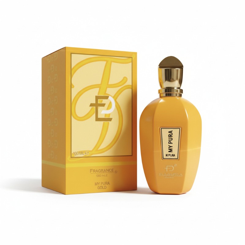18092.jpg פגרנס וורלד דלוקס מי פורה גולד א.ד.פ 100 מ"ל- Fragrance World MY PURA GOLD EDP Spray 100 ml – תמונה 1