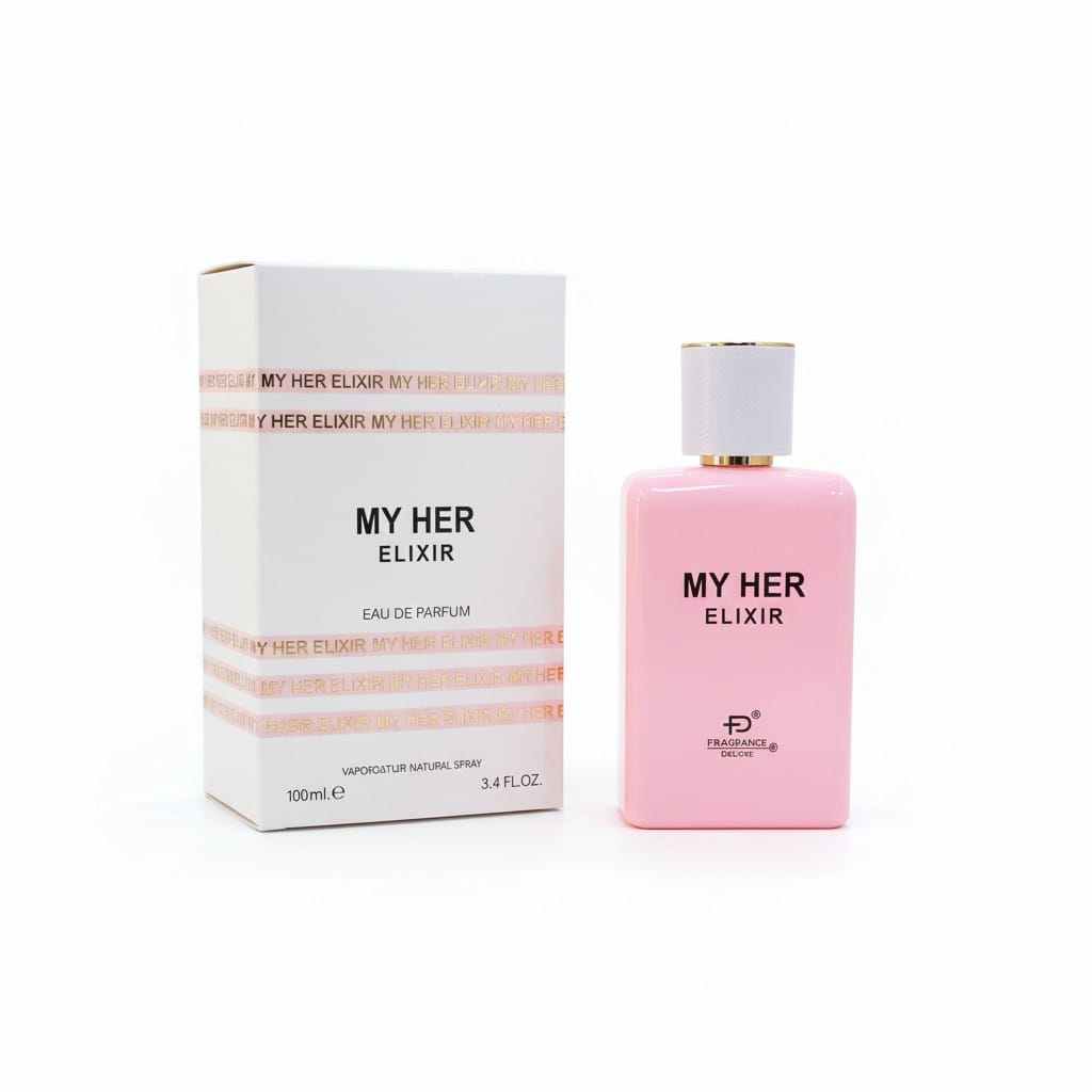 18123.jpg פגרנס וורלד דלוקס מי הר אלקסיר א.ד.פ 100 מ"ל- Fragrance World De Leuxe MY HER ELIXIR EDP Spray 100 ml – תמונה 1